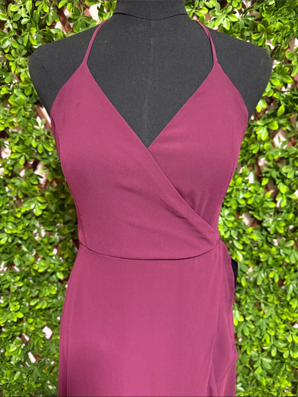 NWT-In Love Forever Plum Lace-Up High-Low Maxi Dress - Picture 5 of 16